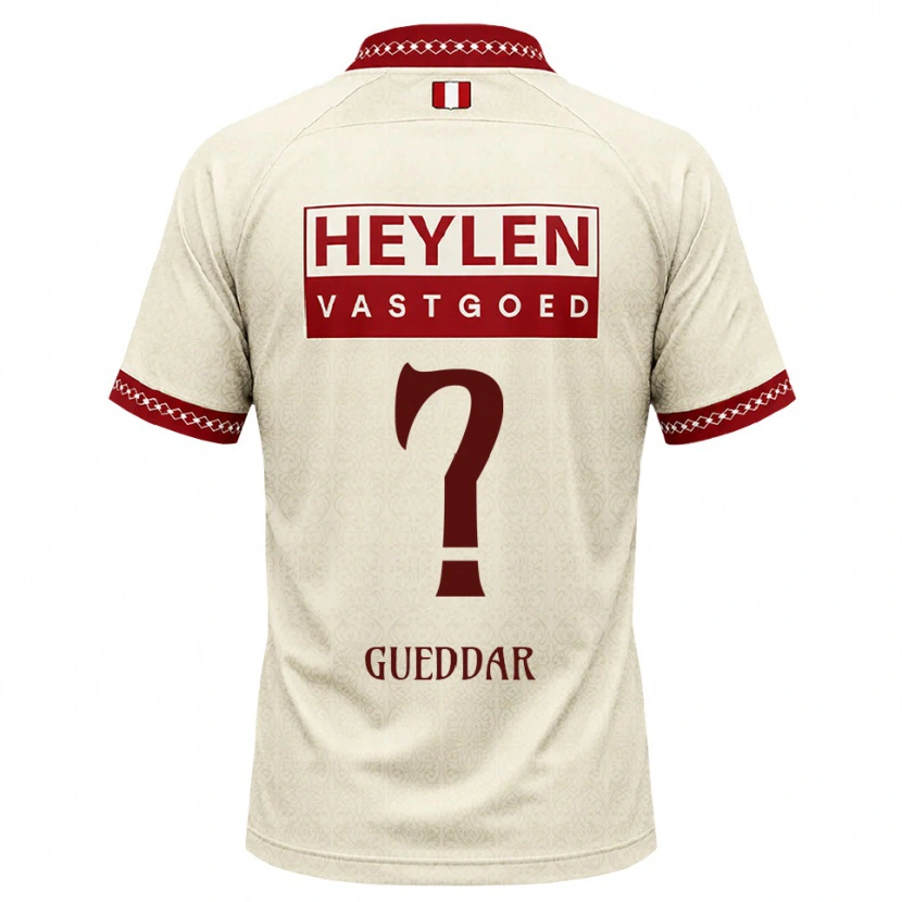 DanxenキッズZakaria Gueddar#0ベージュ レッドアウェイシャツ2026/27ジャージーユニフォーム