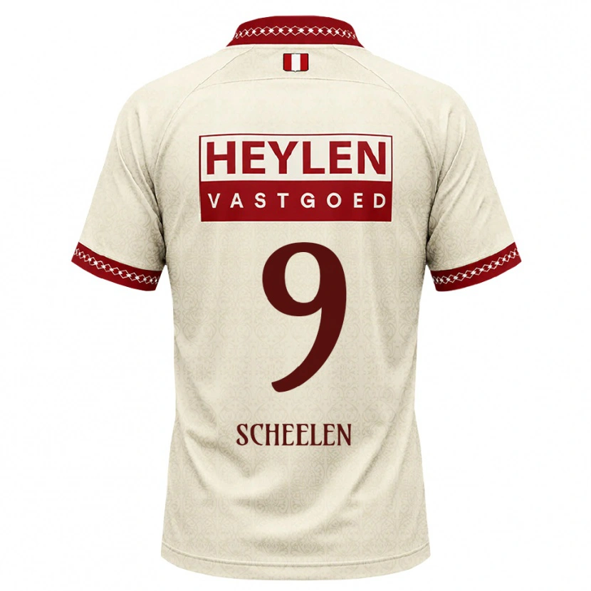 DanxenキッズThijme Scheelen#9ベージュ レッドアウェイシャツ2026/27ジャージーユニフォーム