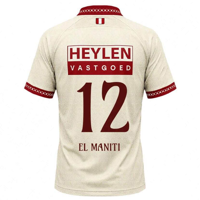 DanxenキッズNaoufal El Maniti#12ベージュ レッドアウェイシャツ2026/27ジャージーユニフォーム