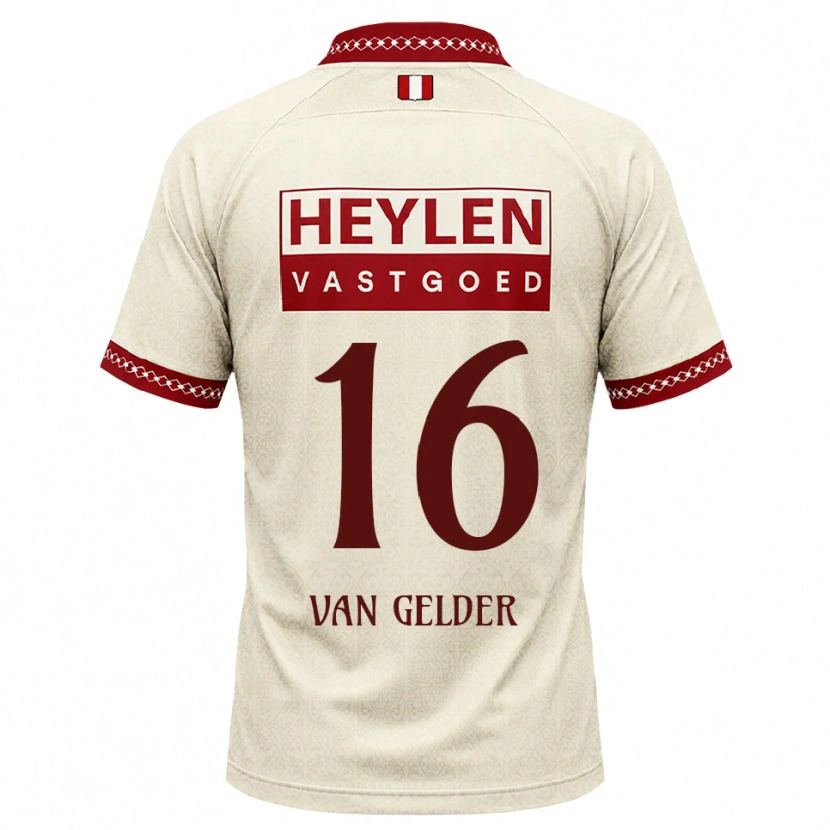 Danxenキッズルイ・バン・ゲルダー#16ベージュ レッドアウェイシャツ2026/27ジャージーユニフォーム