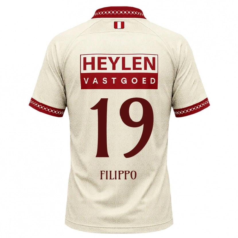 DanxenキッズNiels Filippo#19ベージュ レッドアウェイシャツ2026/27ジャージーユニフォーム