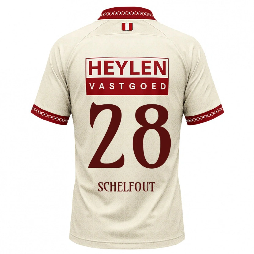 Danxenキッズルカ・スヘルフハウト#28ベージュ レッドアウェイシャツ2026/27ジャージーユニフォーム