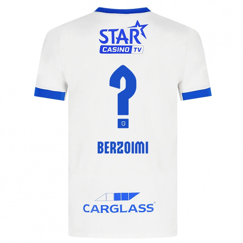DanxenキッズMohamed Berzoimi#0ホワイト ブルーアウェイシャツ2026/27ジャージーユニフォーム