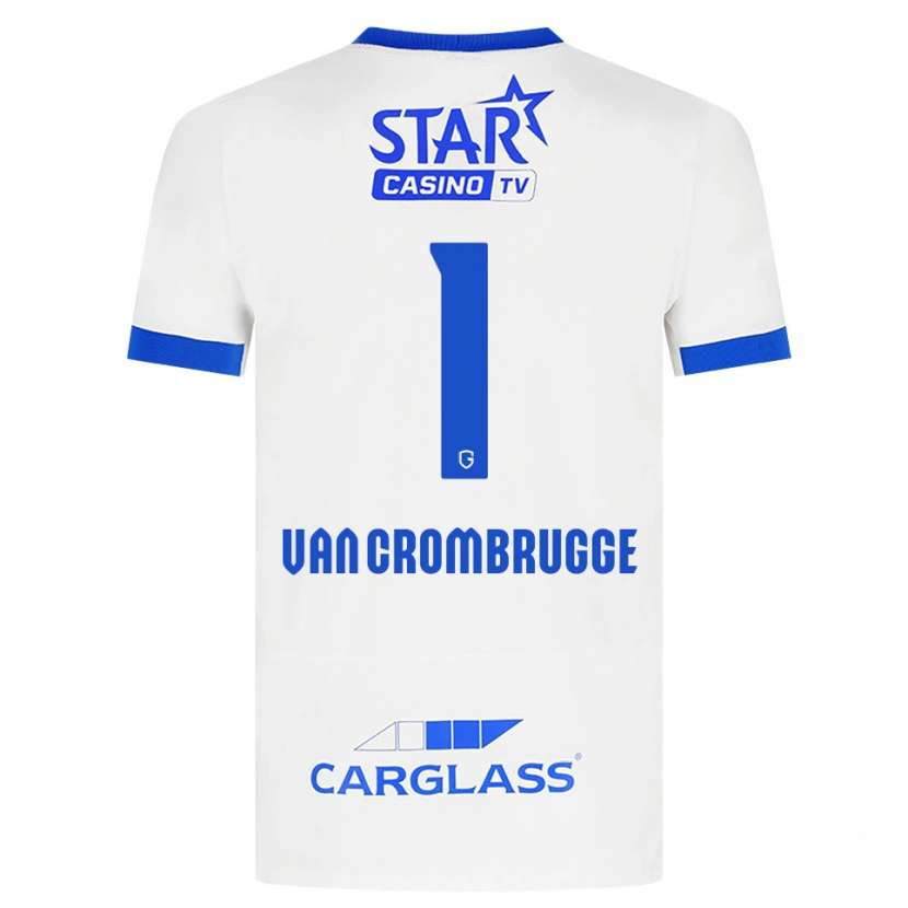 DanxenキッズHendrik Van Crombrugge#1ホワイト ブルーアウェイシャツ2026/27ジャージーユニフォーム