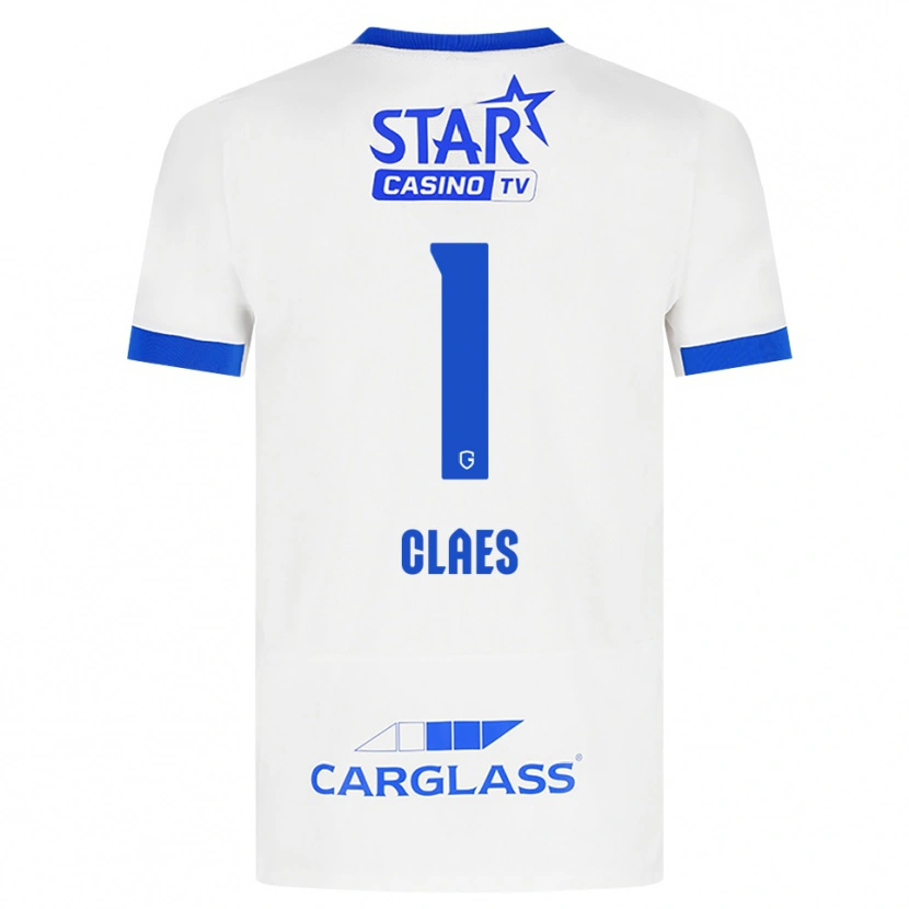 DanxenキッズMirthe Claes#1ホワイト ブルーアウェイシャツ2026/27ジャージーユニフォーム