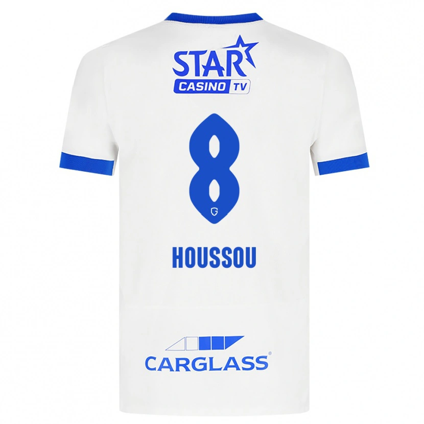 DanxenキッズJosué Houssou#8ホワイト ブルーアウェイシャツ2026/27ジャージーユニフォーム