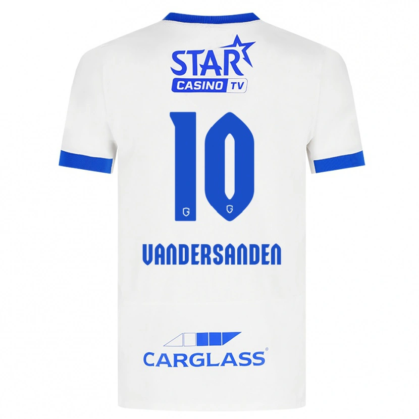 DanxenキッズSien Vandersanden#10ホワイト ブルーアウェイシャツ2026/27ジャージーユニフォーム