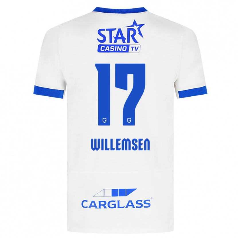 DanxenキッズWout Willemsen#17ホワイト ブルーアウェイシャツ2026/27ジャージーユニフォーム