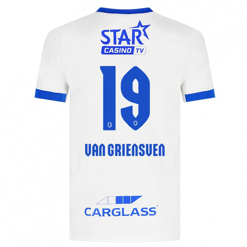 DanxenキッズEvy Van Griensven#19ホワイト ブルーアウェイシャツ2026/27ジャージーユニフォーム
