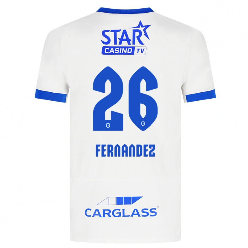 DanxenキッズElias Gonzalez Fernandez#26ホワイト ブルーアウェイシャツ2026/27ジャージーユニフォーム