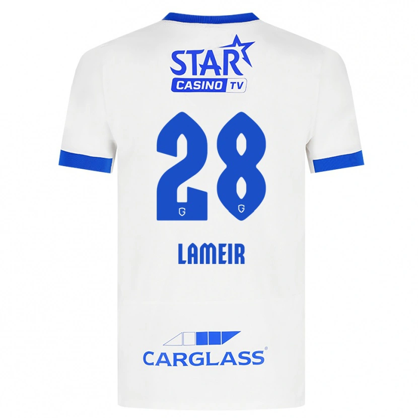 DanxenキッズTess Lameir#28ホワイト ブルーアウェイシャツ2026/27ジャージーユニフォーム