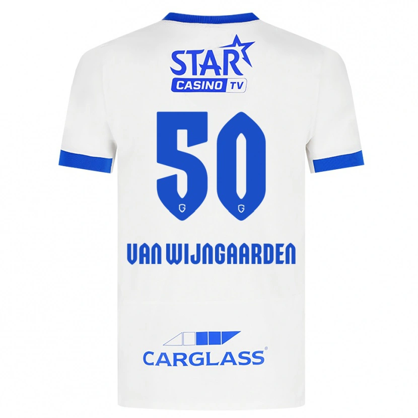 DanxenキッズMaren Van Wijngaarden#50ホワイト ブルーアウェイシャツ2026/27ジャージーユニフォーム