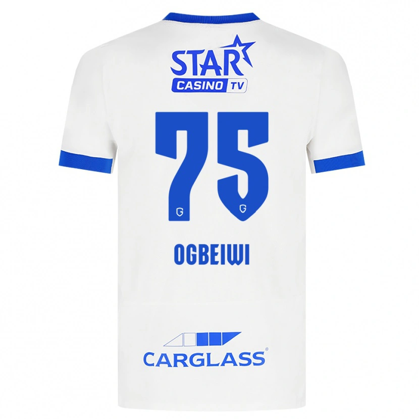 DanxenキッズPrecious Ogbeiwi#75ホワイト ブルーアウェイシャツ2026/27ジャージーユニフォーム