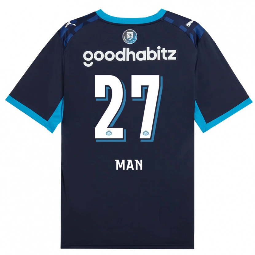 Danxenキッズデニス・マン#27ドジャーブルー ロイヤルブルーサードユニフォームシャツ2026/27ジャージーユニフォーム