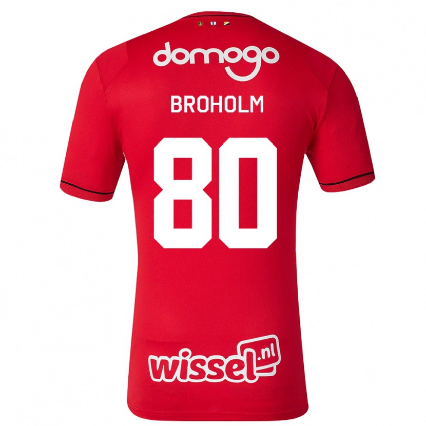 DanxenキッズMarius Broholm#80レッド ホワイトブラックホームシャツ2026/27ジャージーユニフォーム