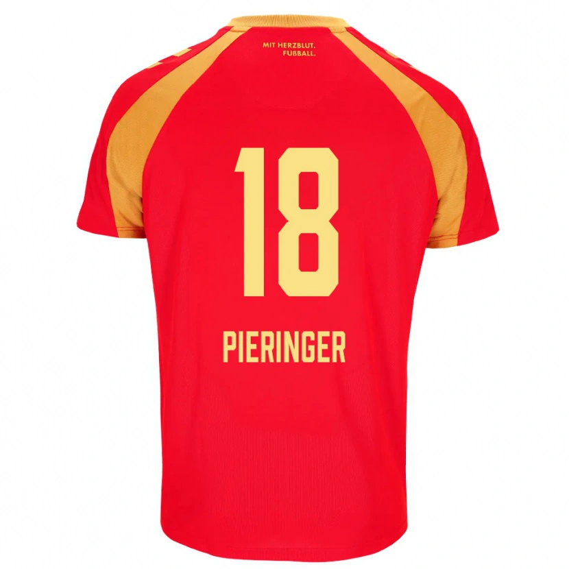 DanxenキッズMarvin Pieringer#18レッド オレンジ ブラックアウェイシャツ2026/27ジャージーユニフォーム