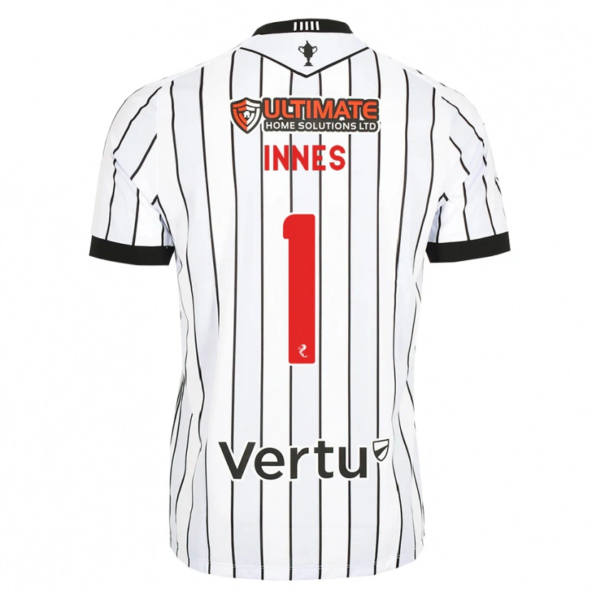 DanxenメンズCharlie Innes#1白黒赤ホームシャツ2026/27ジャージーユニフォーム