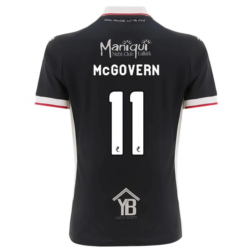 DanxenメンズPaul Mcgovern#11黒白赤ホームシャツ2026/27ジャージーユニフォーム