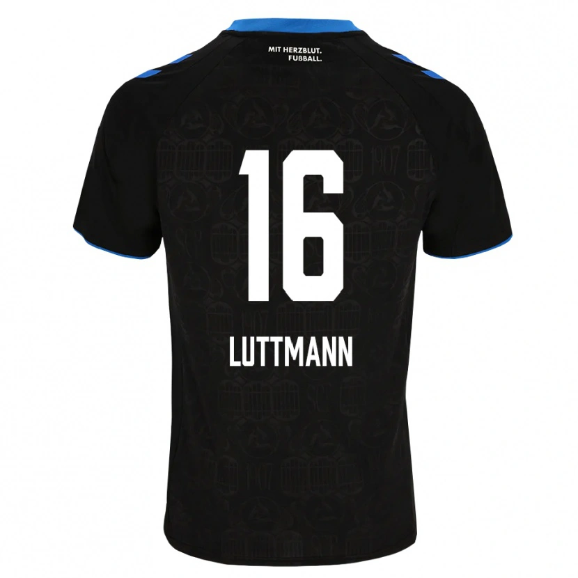 DanxenメンズMagnus Luttmann#16ブラック ホワイト レッドホームシャツ2026/27ジャージーユニフォーム