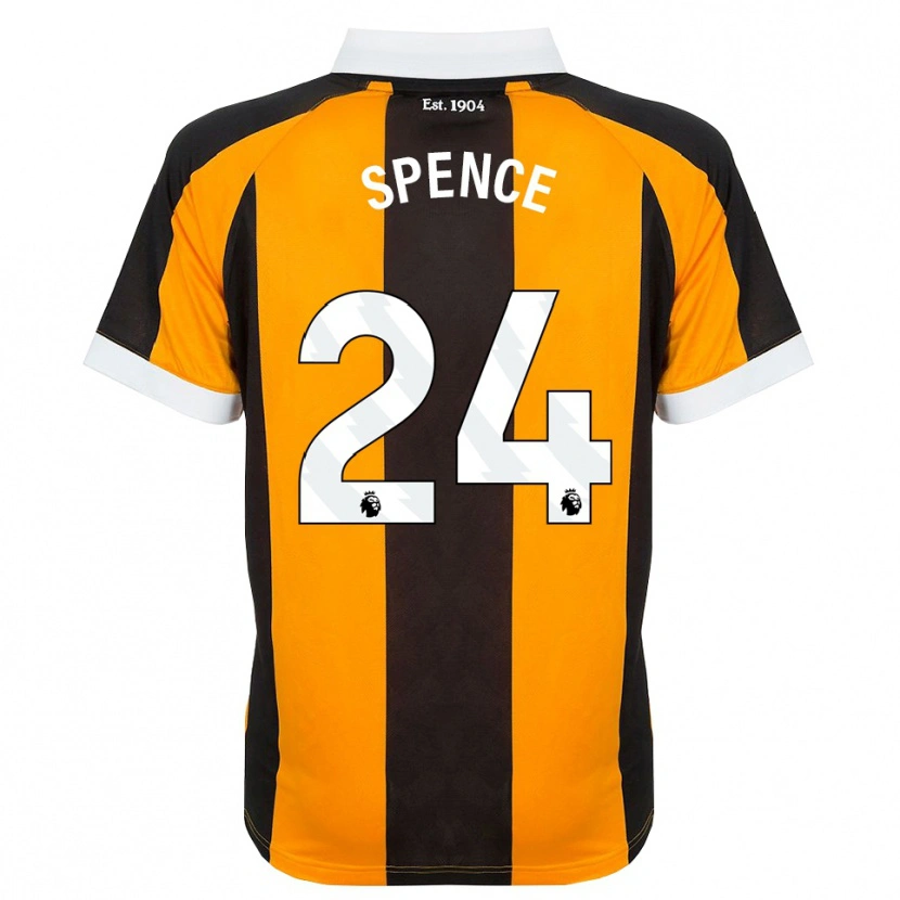 DanxenメンズEmily Spence#24オレンジ ブラック ホワイトホームシャツ2026/27ジャージーユニフォーム