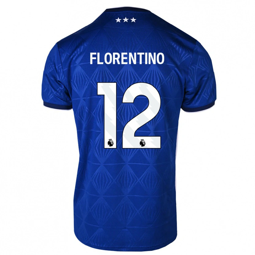 DanxenメンズFlorentino#12ミディアムブルー ホワイト レッドホームシャツ2026/27ジャージーユニフォーム