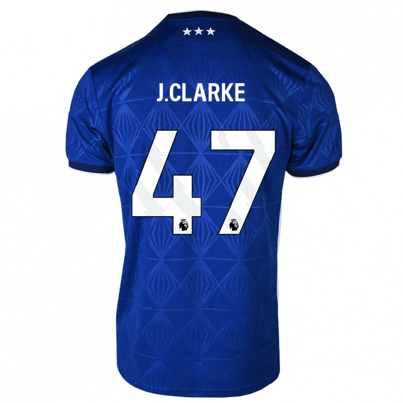 Danxenメンズジャック・クラーク#47ミディアムブルー ホワイト レッドホームシャツ2026/27ジャージーユニフォーム