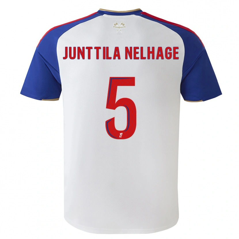 DanxenメンズElma Junttila Nelhage#5ロイヤルブルー レッド ホワイトホームシャツ2026/27ジャージーユニフォーム