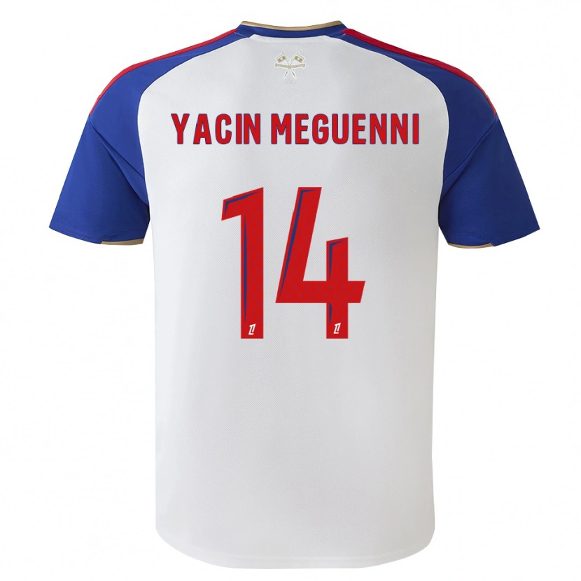 DanxenメンズMohamed Yacin Meguenni#14ロイヤルブルー レッド ホワイトホームシャツ2026/27ジャージーユニフォーム