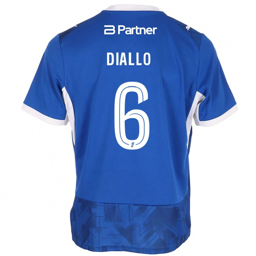 DanxenメンズAmadou Diallo#6ミディアムブルー ホワイトホームシャツ2026/27ジャージーユニフォーム