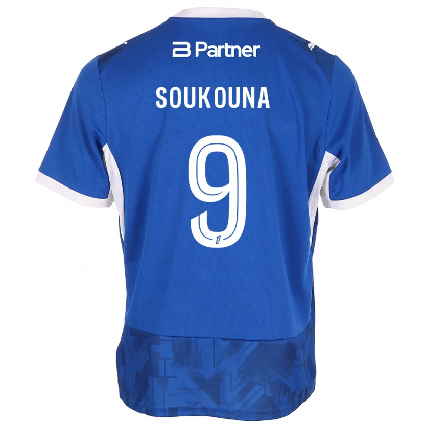DanxenメンズIdrissa Soukouna#9ミディアムブルー ホワイトホームシャツ2026/27ジャージーユニフォーム