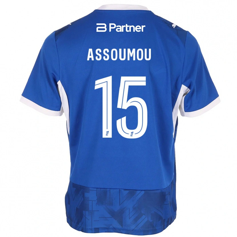 DanxenメンズJaurès Assoumou#15ミディアムブルー ホワイトホームシャツ2026/27ジャージーユニフォーム
