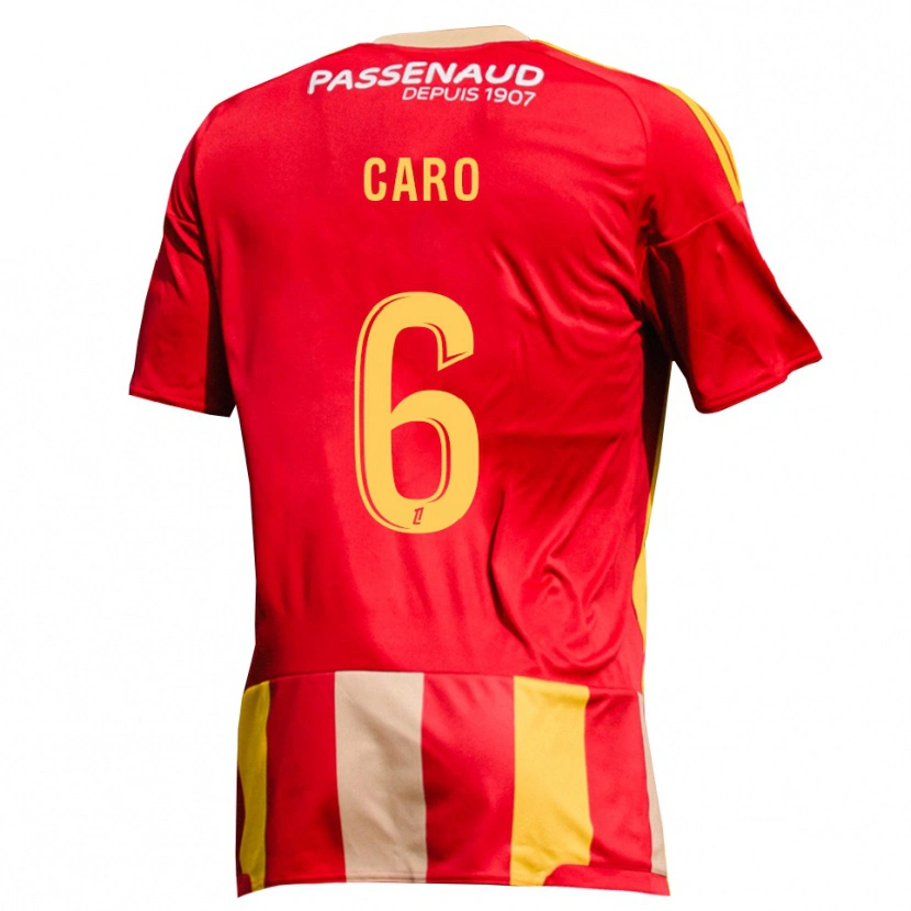 DanxenメンズTitouan Caro#6レッド イエロー グリーンホームシャツ2026/27ジャージーユニフォーム