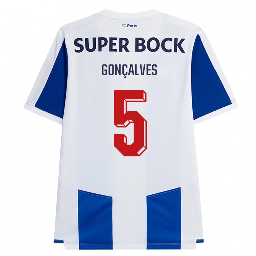 DanxenメンズMartim Gonçalves#5ブルー ホワイト レッドホームシャツ2026/27ジャージーユニフォーム