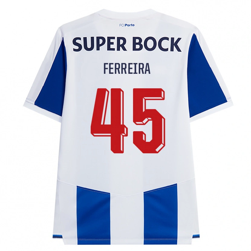 DanxenメンズTiago Ferreira#45ブルー ホワイト レッドホームシャツ2026/27ジャージーユニフォーム