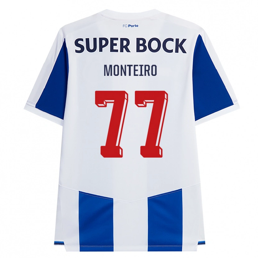 Danxenメンズルイ・モンテイロ#77ブルー ホワイト レッドホームシャツ2026/27ジャージーユニフォーム