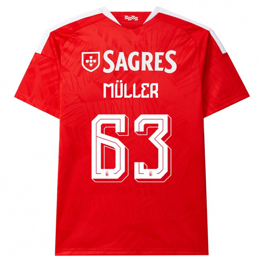 Danxenメンズホセ・ミュラー#63レッド ホワイト イエローホームシャツ2026/27ジャージーユニフォーム