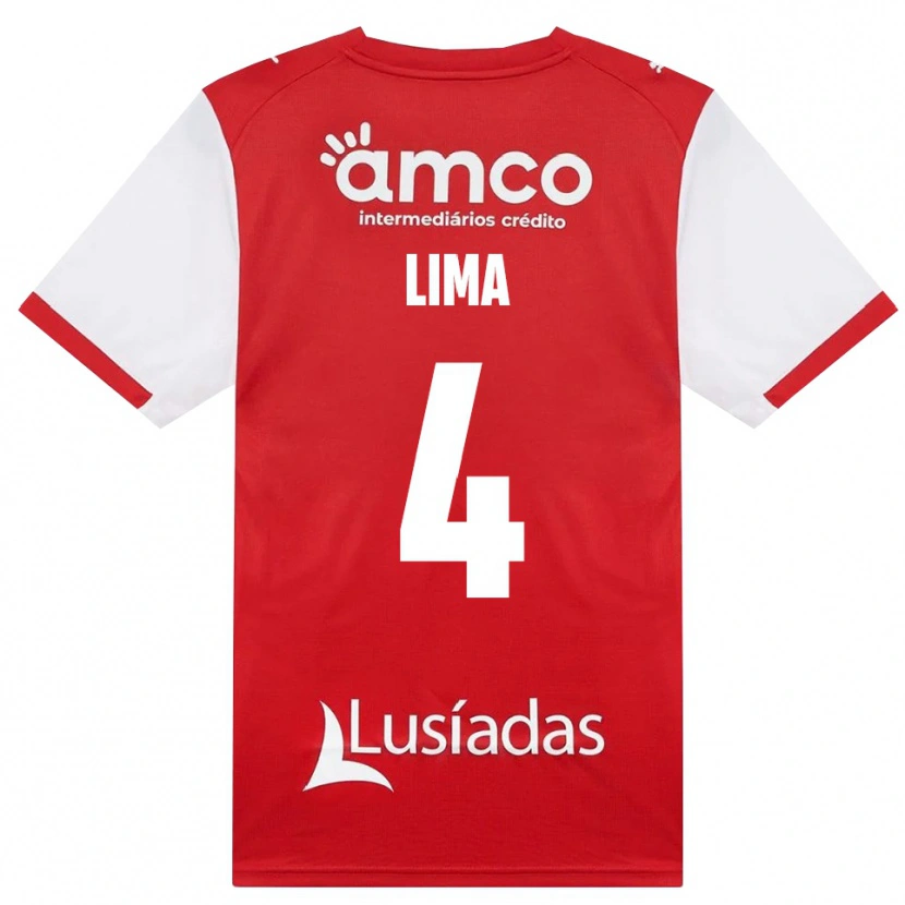 DanxenメンズGuilherme Lima#4ホワイト レッド ブラックホームシャツ2026/27ジャージーユニフォーム