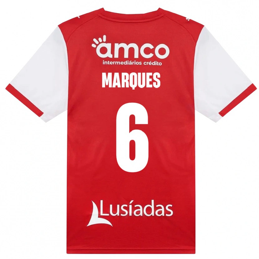 DanxenメンズRodrigo Marques#6ホワイト レッド ブラックホームシャツ2026/27ジャージーユニフォーム