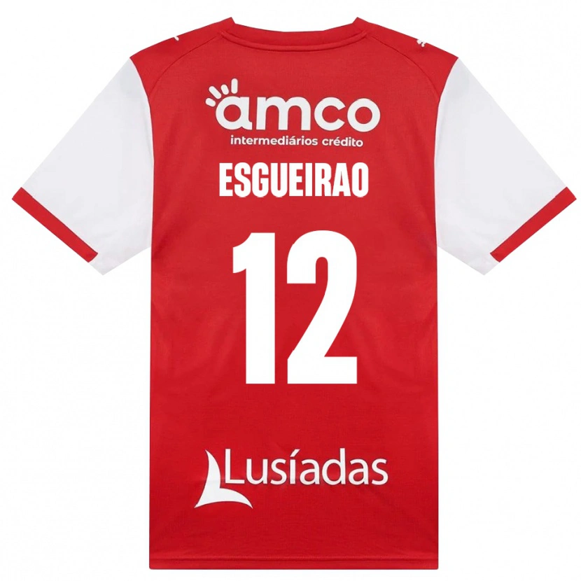 DanxenメンズÍris Esgueirão#12ホワイト レッド ブラックホームシャツ2026/27ジャージーユニフォーム