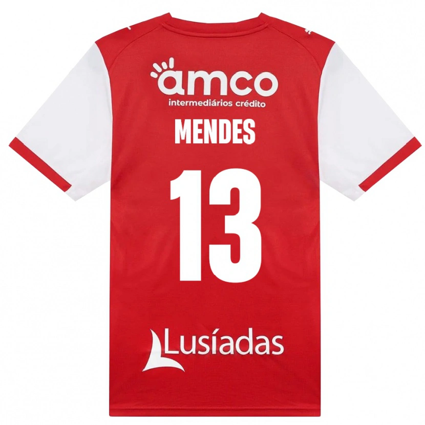 DanxenメンズEmmanuel Mendes#13ホワイト レッド ブラックホームシャツ2026/27ジャージーユニフォーム