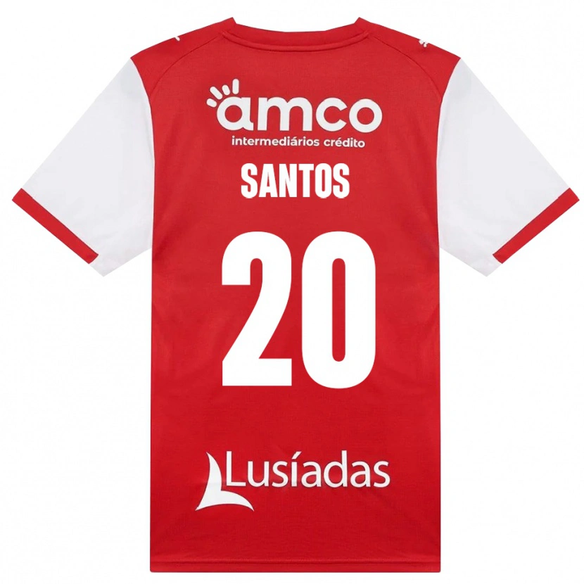 DanxenメンズLourenço Santos#20ホワイト レッド ブラックホームシャツ2026/27ジャージーユニフォーム