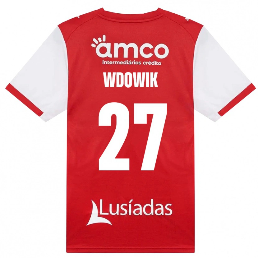 DanxenメンズBartlomiej Wdowik#27ホワイト レッド ブラックホームシャツ2026/27ジャージーユニフォーム
