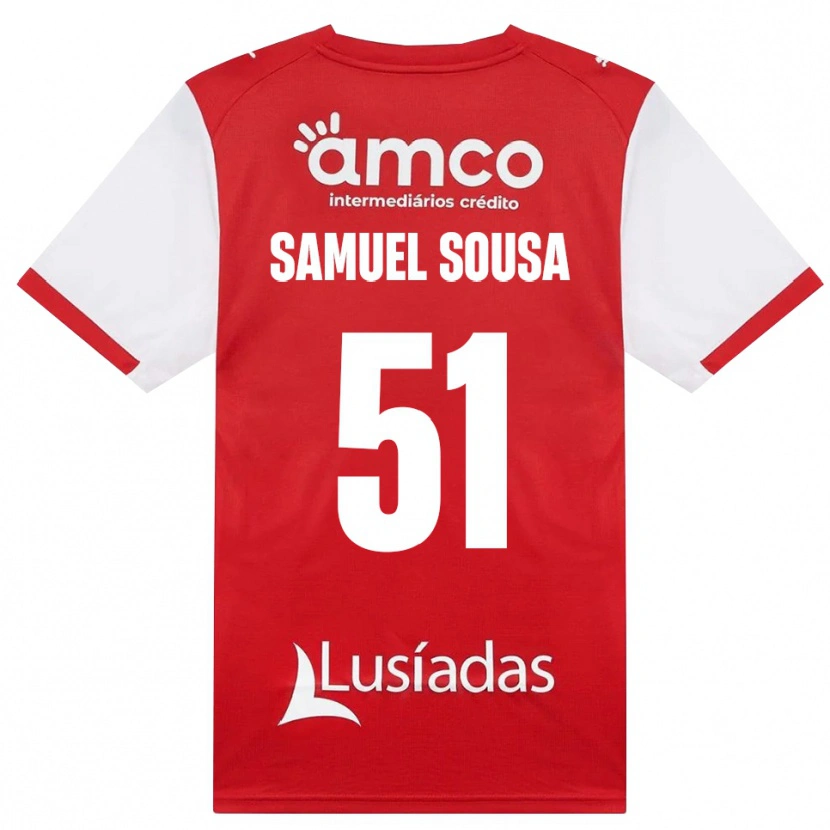 DanxenメンズSamuel Sousa#51ホワイト レッド ブラックホームシャツ2026/27ジャージーユニフォーム