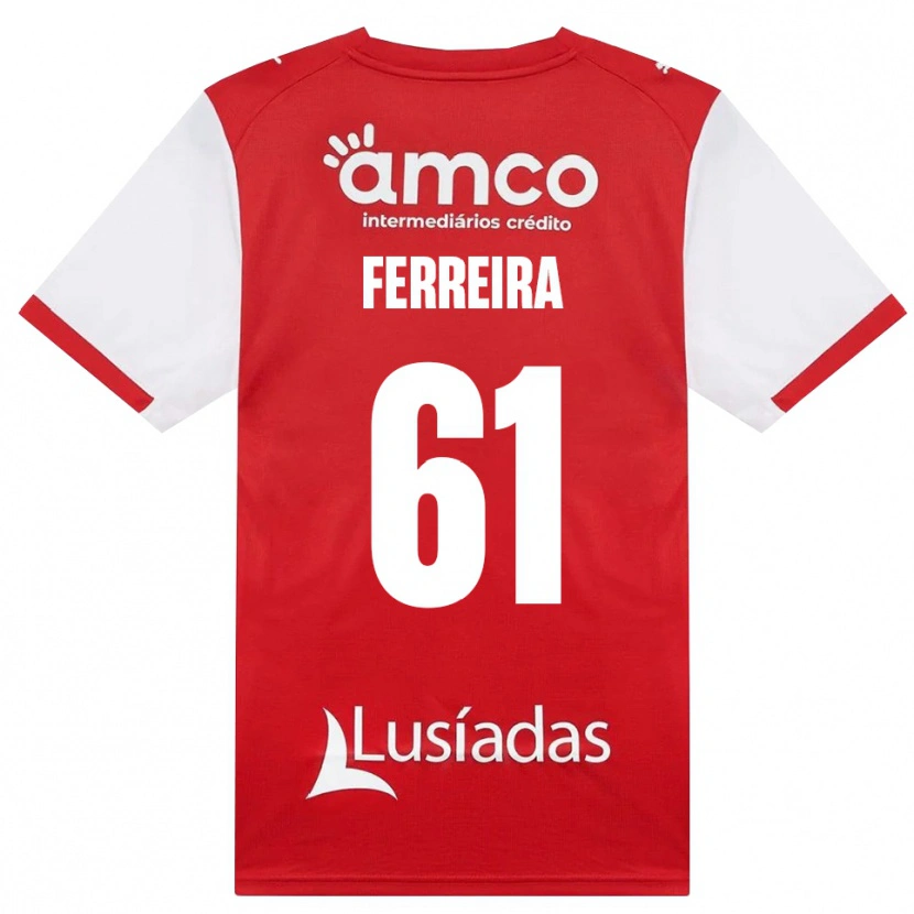 DanxenメンズTiago Ferreira#61ホワイト レッド ブラックホームシャツ2026/27ジャージーユニフォーム