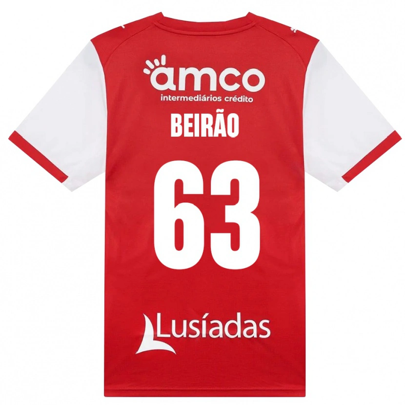 DanxenメンズRodrigo Beirão#63ホワイト レッド ブラックホームシャツ2026/27ジャージーユニフォーム