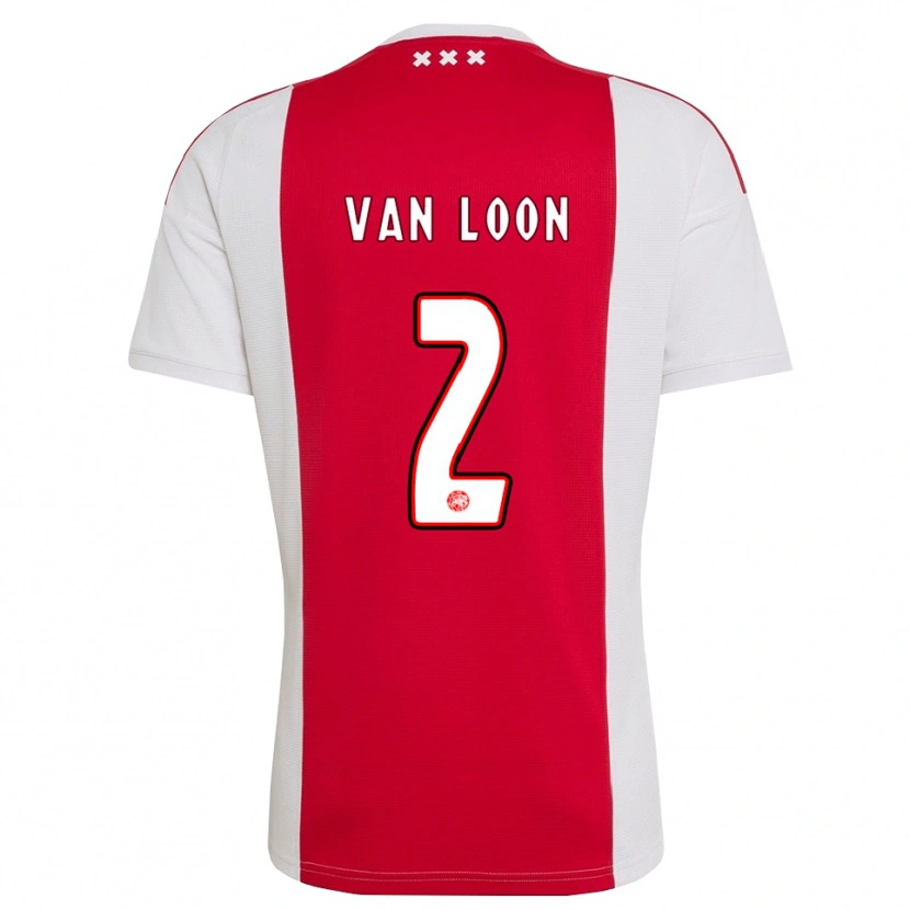 DanxenメンズGerain Van Loon#2レッド ホワイト イエローホームシャツ2026/27ジャージーユニフォーム