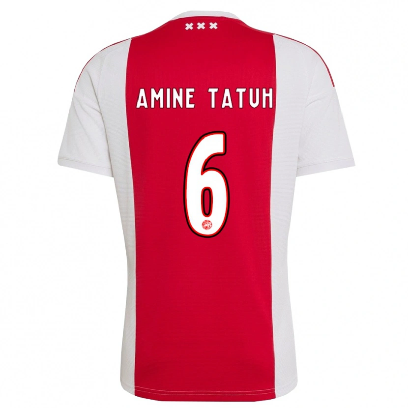 DanxenメンズMohammed Tatuh#6レッド ホワイト イエローホームシャツ2026/27ジャージーユニフォーム
