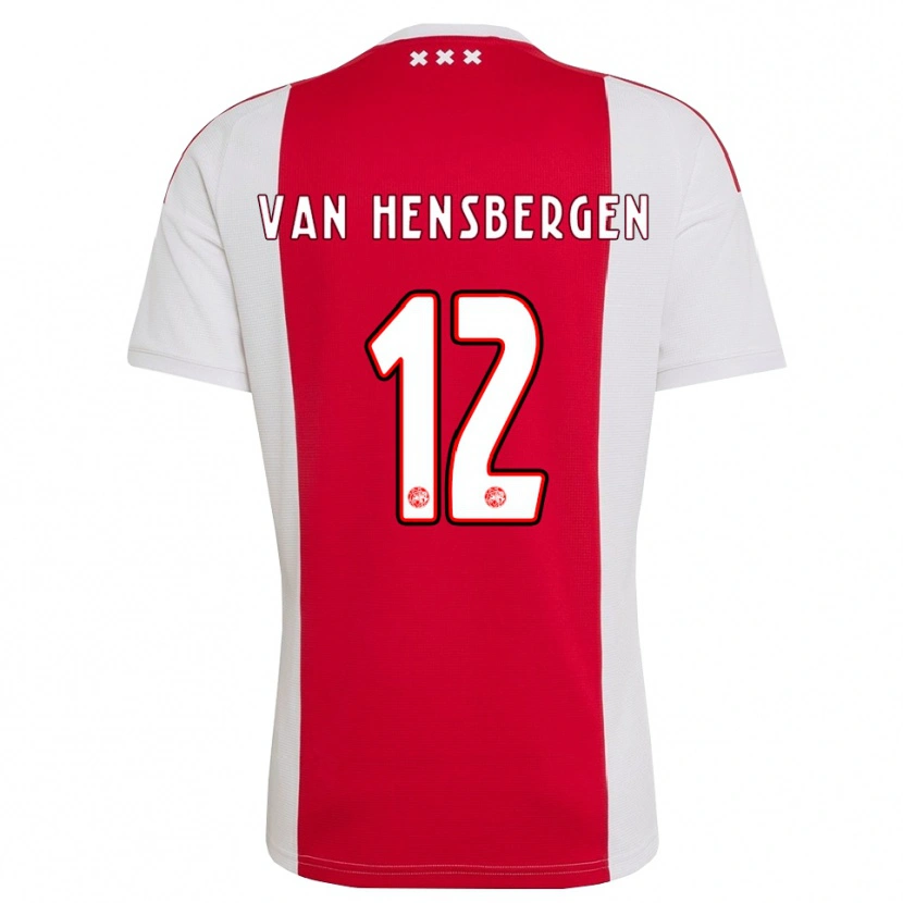 DanxenメンズJade Van Hensbergen#12レッド ホワイト イエローホームシャツ2026/27ジャージーユニフォーム
