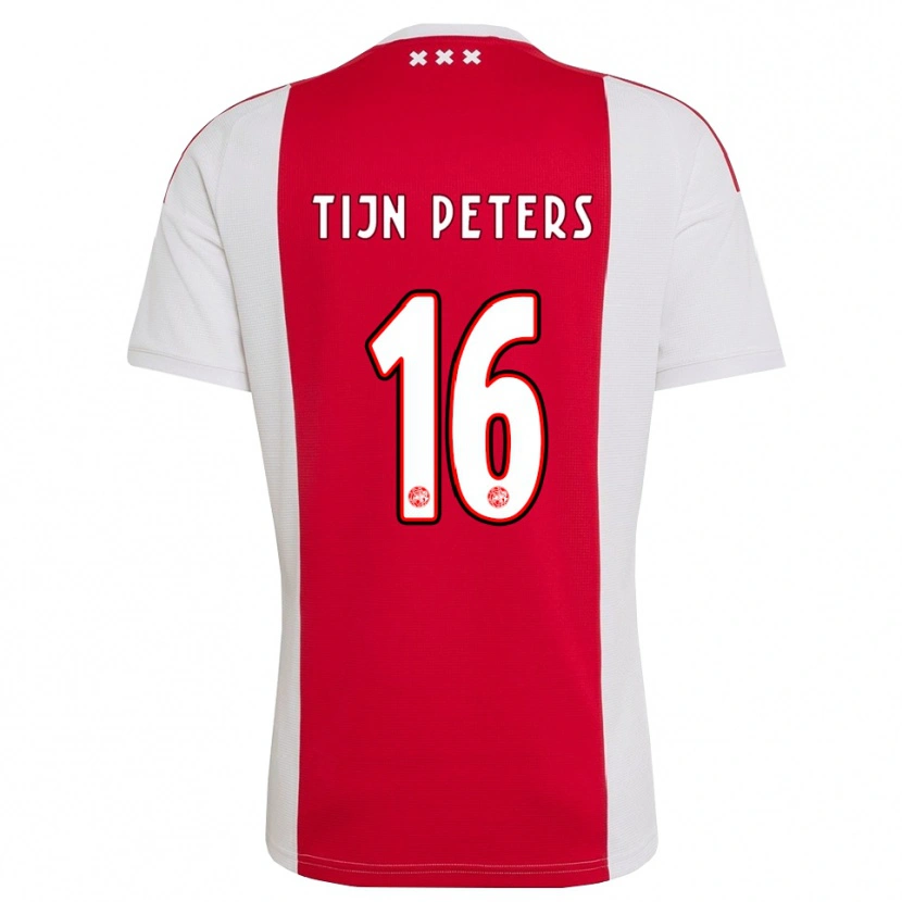 DanxenメンズTijn Peters#16レッド ホワイト イエローホームシャツ2026/27ジャージーユニフォーム