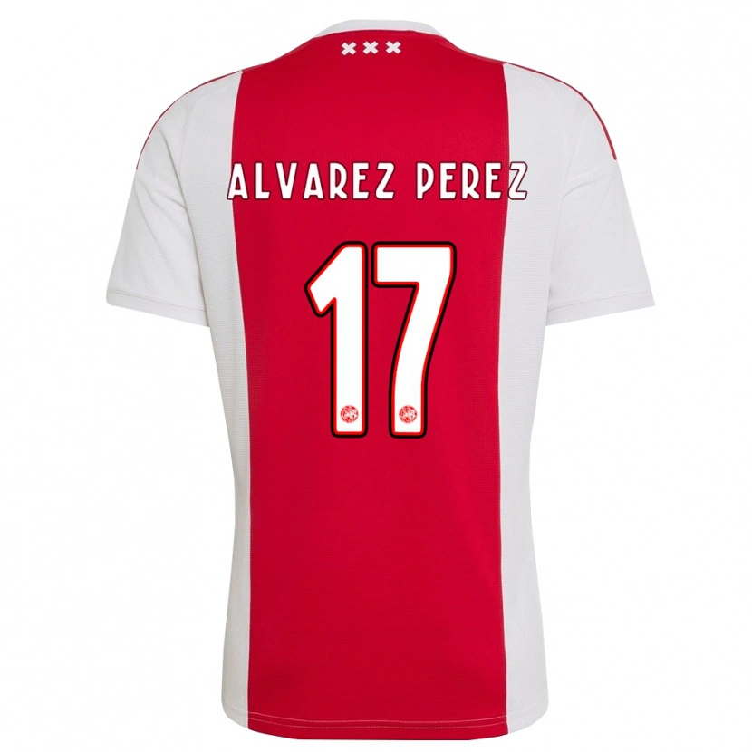 DanxenメンズMarley Álvarez Pérez#17レッド ホワイト イエローホームシャツ2026/27ジャージーユニフォーム
